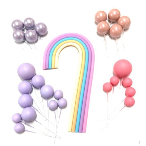 Regenboog xl taart decoratieset