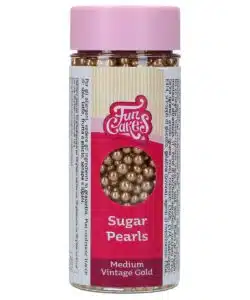 FunCakes Sugar Pearls Medium Vintage Gold 80g