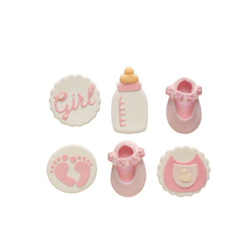 Decora suikerdecoraties it's a girl 6 stuks - afbeelding 3