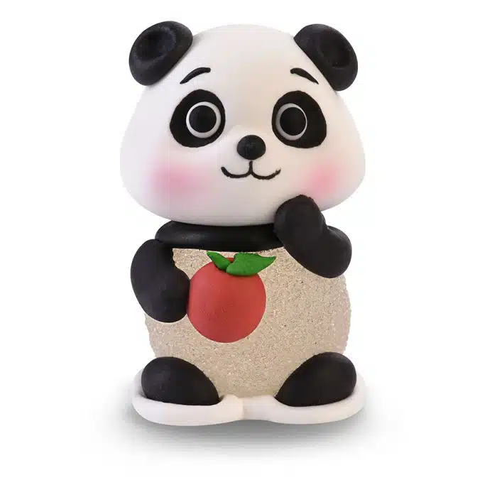 Suikerdecoratie panda met appel bij cake, bake & love 5 Suikerdecoratie panda met appel