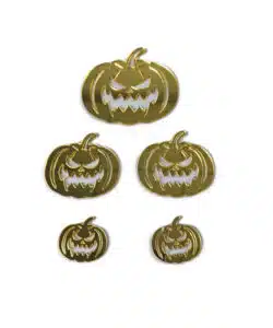 Caketopper Halloween Scary Pumpkin Acryl Gold pk/4
