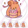 Eetbare taartprint capibara - 18 cm rond rond + 8 cupcake rondjes bij cake, bake & love 1