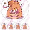 Eetbare taartprint capibara - 18 cm rond rond + 8 cupcake rondjes bij cake, bake & love 1