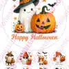 Eetbare taartprint halloween funny ghosts - 18 cm rond rond + 8 cupcake rondjes bij cake, bake & love 1