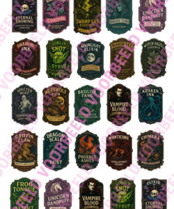 Eetbare Cupcakeprint Halloween Potion Labels - 25 labels