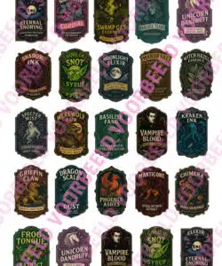Eetbare Cupcakeprint Halloween Potion Labels - 25 labels