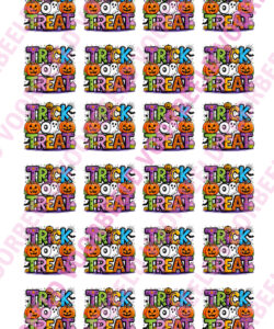 Eetbare Cupcakeprint Trick or Treat - 24 cupcake vierkantjes