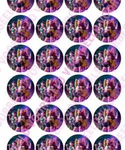 Eetbare Cupcakeprint KPop Demon Hunters- 24 cupcake rondjes