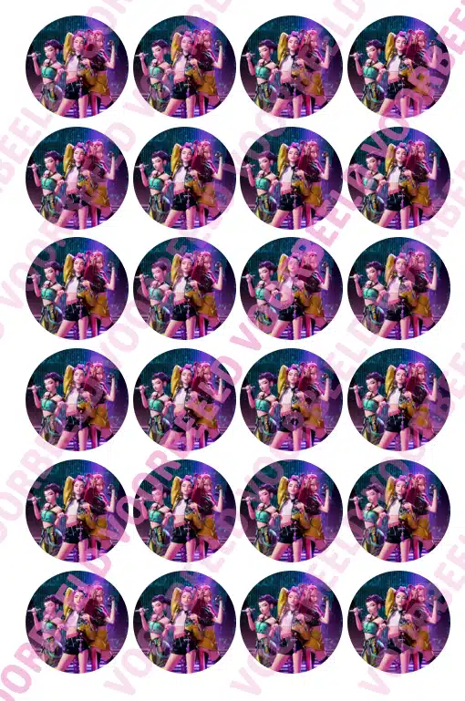 Eetbare cupcakeprint kpop demon hunters- 24 cupcake rondjes bij cake, bake & love 5 Eetbare cupcakeprint kpop demon hunters- 24 cupcake rondjes