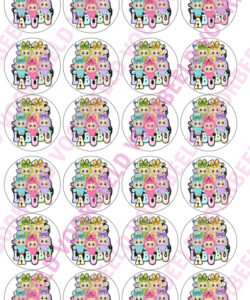 Eetbare Cupcakeprint Labubu - 24 cupcake rondjes