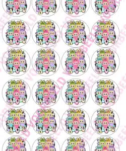 Eetbare Cupcakeprint Labubu - 24 cupcake rondjes