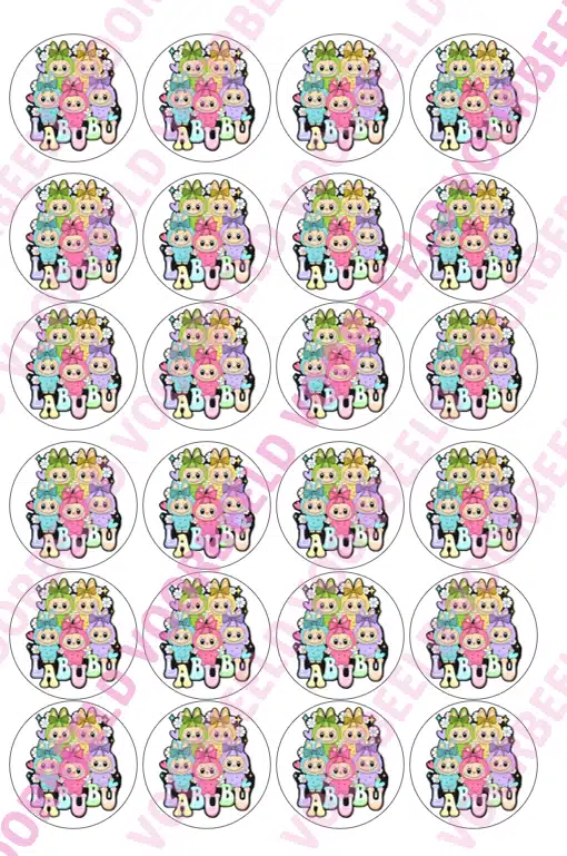 Eetbare cupcakeprint labubu - 24 cupcake rondjes bij cake, bake & love 5 Eetbare cupcakeprint labubu - 24 cupcake rondjes
