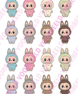 Eetbare Cupcakeprint Labubu Losse Poppetjes - 16 poppetjes