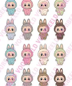 Eetbare Cupcakeprint Labubu Losse Poppetjes - 16 poppetjes