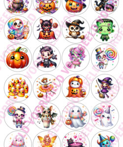 Eetbare Cupcakeprint Super Cute Halloween - 24 cupcake rondjes