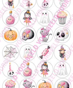 Eetbare Cupcakeprint Sweet Halloween - 24 cupcake rondjes