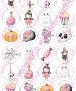 Eetbare Cupcakeprint Sweet Halloween - 24 cupcake rondjes