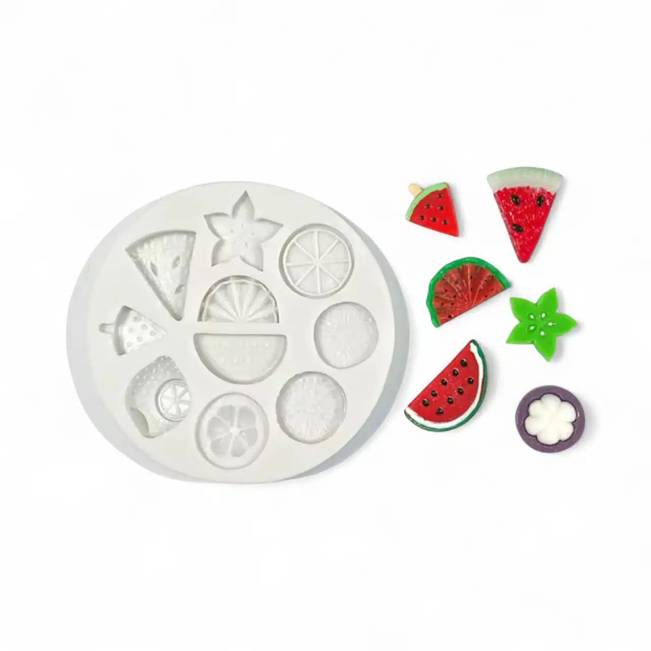Siliconen mal mini fruit slices bij cake, bake & love 5 Siliconen mal mini fruit slices