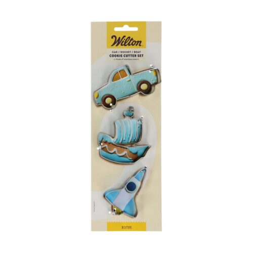 Wilton koekjesuitsteker auto - raket - schip set/3