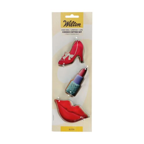 Wilton koekjesuitsteker hoge hak - lippenstift - lippen set/3