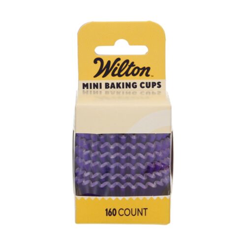 Wilton mini metallic baking cups paars set/160
