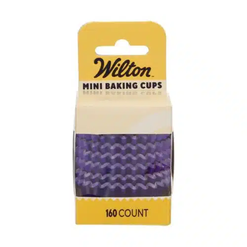 Wilton mini metallic baking cups paars set/160