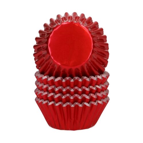 Wilton mini metallic baking cups rood set/160 - afbeelding 2