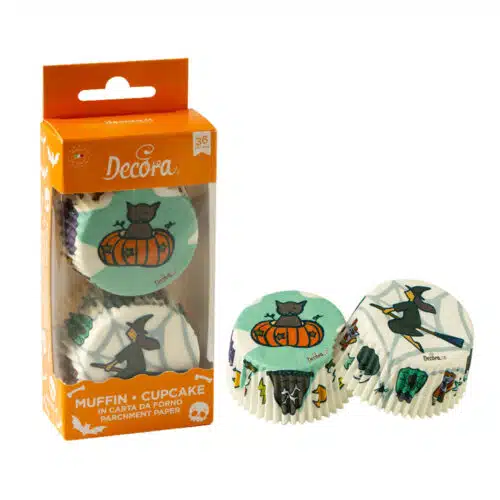 Baking cups halloween cat & witch 36 stuks