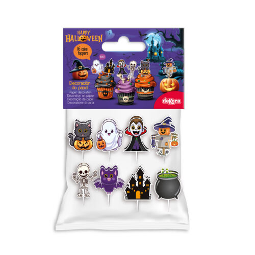 Dekora halloween cupcake prikkers pk/16 - afbeelding 2