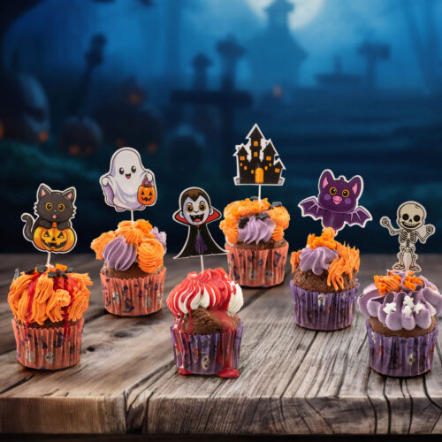 Dekora halloween cupcake prikkers pk/16 - afbeelding 3