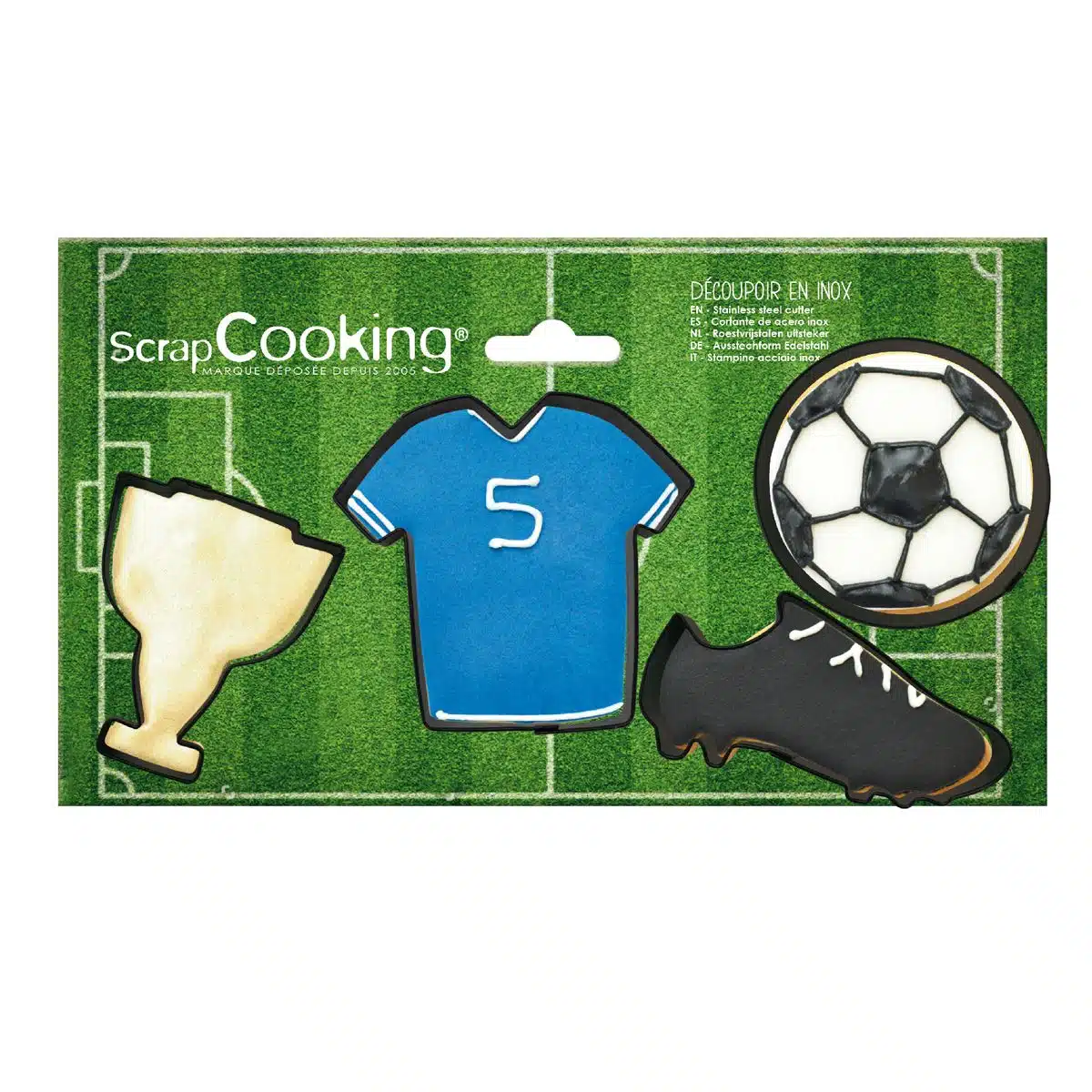 Scrapcooking voetbal uitstekers set/4 bij cake, bake & love 5 Scrapcooking voetbal uitstekers set/4