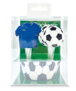 ScrapCooking Voetbal Cupcake Bakjes + Prikkers pk/24
