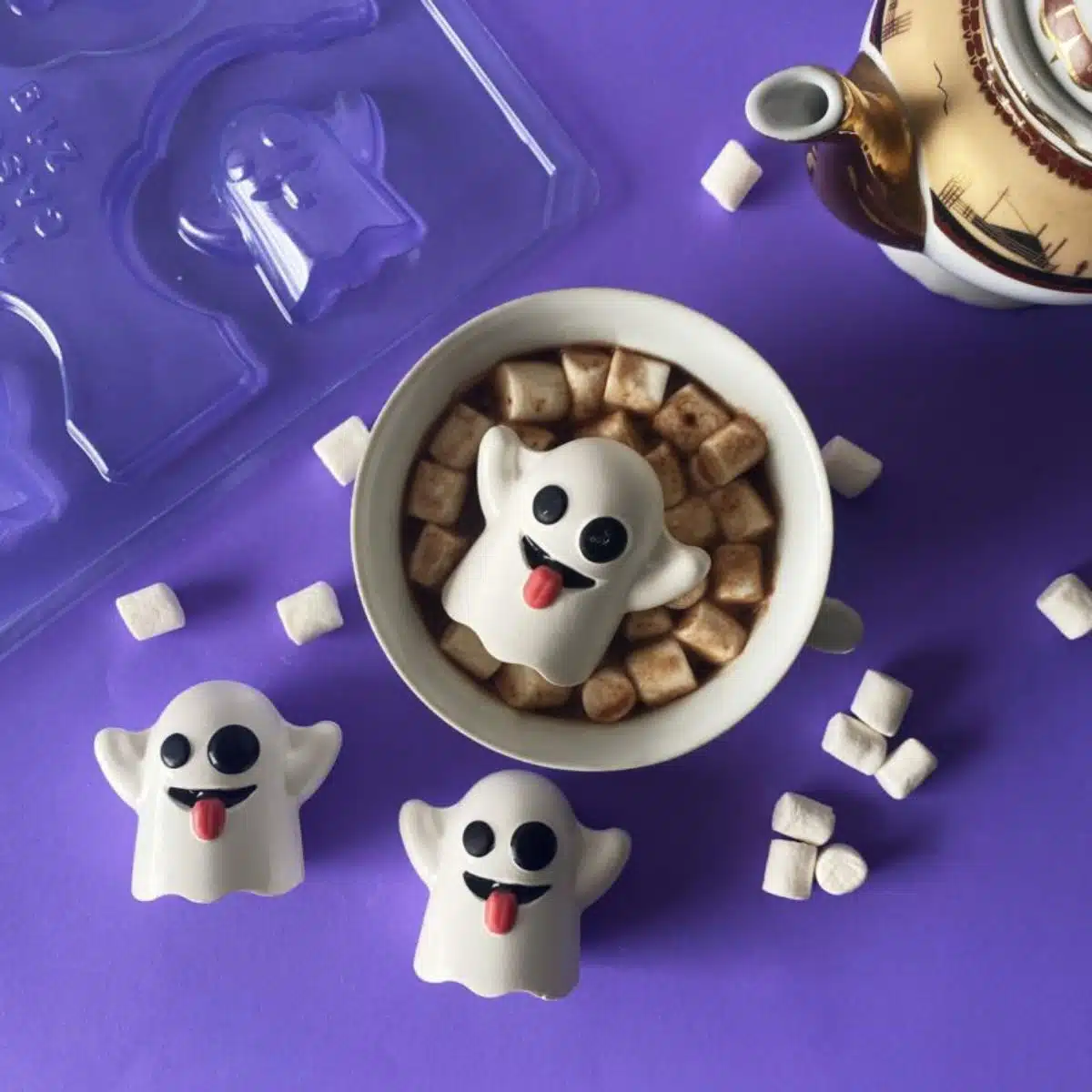 Bwb chocolate mould 3 delig mini spookje bij cake, bake & love 6 Bwb chocolate mould 3 delig mini spookje - afbeelding 2