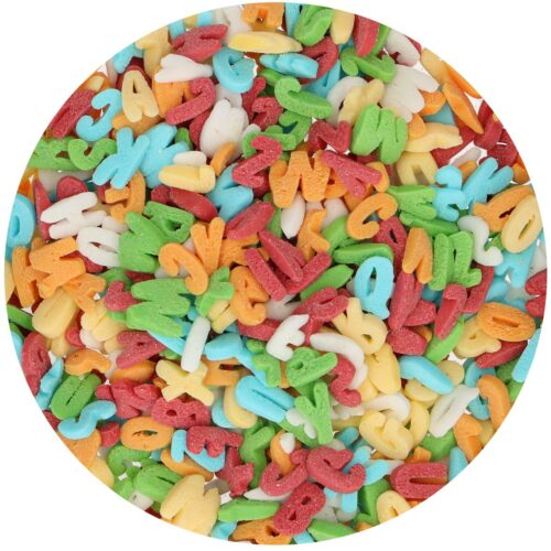 Funcakes sprinkle mix regenboog letters 50 g - afbeelding 2
