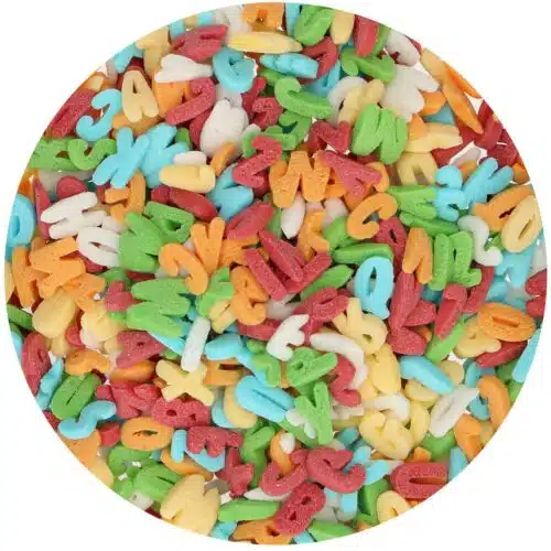 Funcakes sprinkle mix regenboog letters 50 g - afbeelding 2