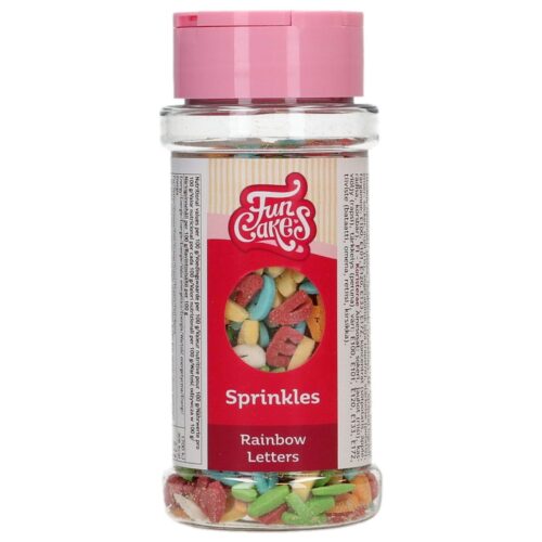 Funcakes sprinkle mix regenboog letters 50 g