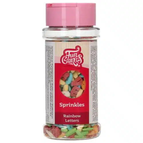Funcakes sprinkle mix regenboog letters 50 g
