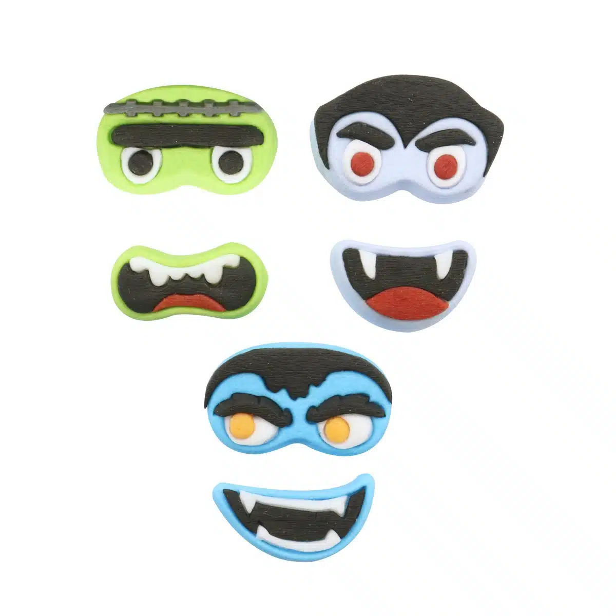 Pme halloween monster faces suikerdecoraties pk/12 bij cake, bake & love 6 Pme halloween monster faces suikerdecoraties pk/12 - afbeelding 2