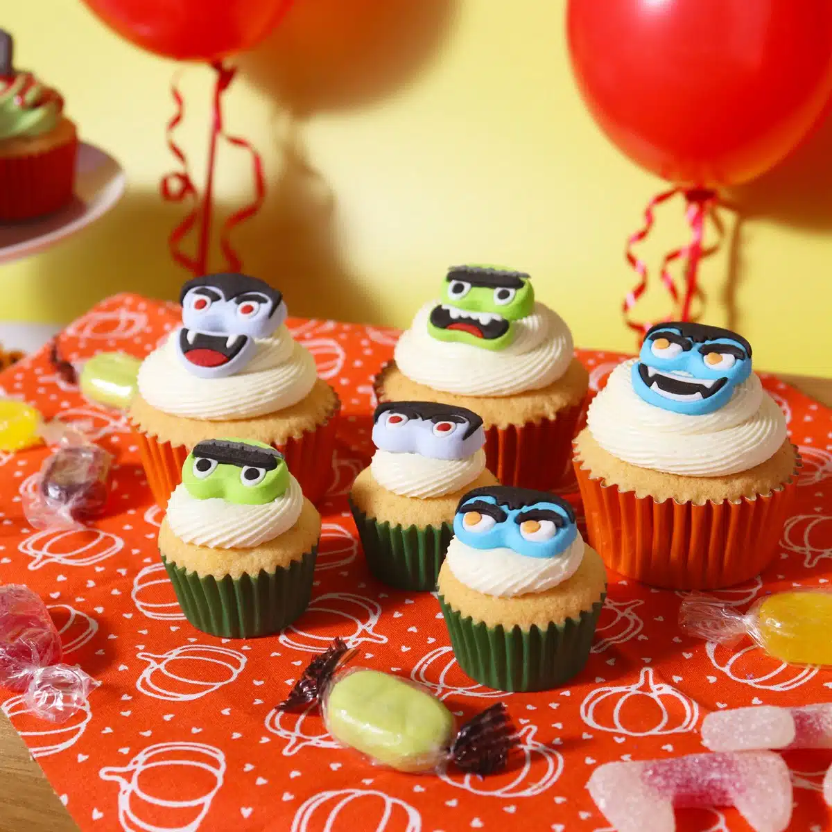 Pme halloween monster faces suikerdecoraties pk/12 bij cake, bake & love 7 Pme halloween monster faces suikerdecoraties pk/12 - afbeelding 3