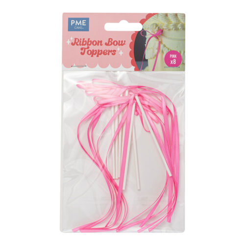Pme lintstrik taarttoppers roze pk/8