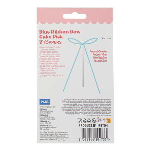 Pme lintstrik taarttoppers blauw pk/8 - afbeelding 2