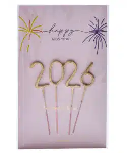 Wondercard met Vuursterretjes - Happy New Year met 2026 sterretjes
