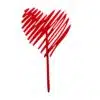 Caketopper valentine single heart red bij cake, bake & love 3