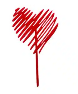 Caketopper Valentine Single Heart Red