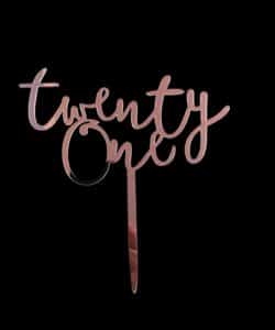 Caketopper Twenty One Silver