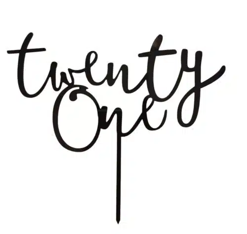Caketopper twenty one black