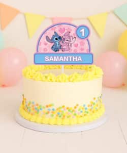Gepersonaliseerde Taarttopper - Stitch & Angel