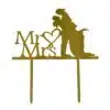 Caketopper bruiloft mr & mrs acryl goud bij cake, bake & love 1