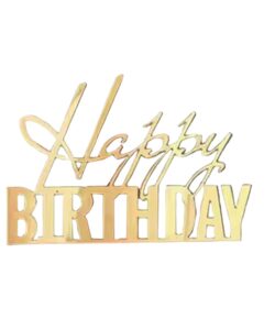 Cake Decoration Happy Birthday Gold