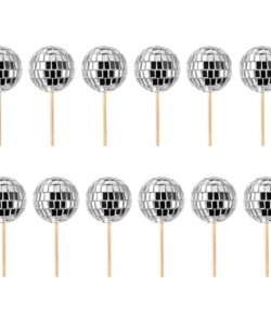 Cupcaketoppers Discoballen 12 stuks